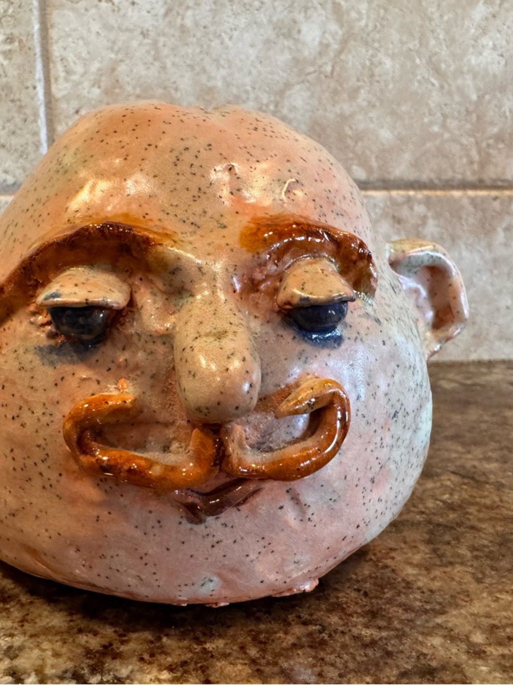 Handmade Ceramic Face Sculpture Jug Style Piggy Bank